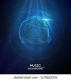 Music abstract background blue. Equalizer for music, showing sound waves with music waves, music background equalizer vector concept.