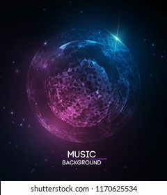 Music abstract background blue. Equalizer for music, showing sound waves with music waves, music background equalizer vector concept.