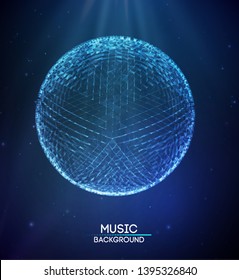 Music abstract background blue. Equalizer for music, showing sound waves with music waves, music background equalizer vector concept.
