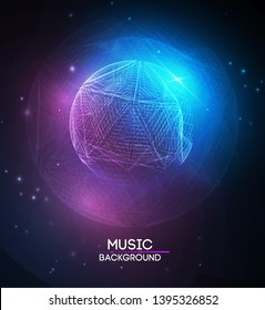 Music abstract background blue. Equalizer for music, showing sound waves with music waves, music background equalizer vector concept.