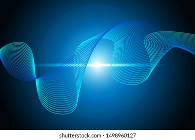 Music abstract background blue. Equalizer for music, showing sound waves with music waves, music background equalizer vector concept.
