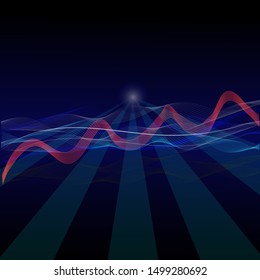 Music Abstract Background Blue, Equalizer for music.