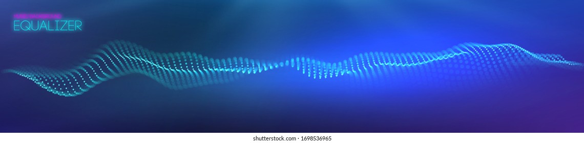 Music abstract background blue. Equalizer for music, showing sound waves with music waves, music background equalizer vector concept.
