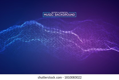 Música de fondo abstracto azul. Ecualizador para la música, mostrando ondas de sonido con ondas de música, concepto de vector de ecualizador de fondo musical.