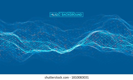 Music abstract background blue. Equalizer for music, showing sound waves with music waves, music background equalizer vector concept.