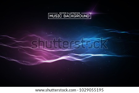 Music abstract background blue. Equalizer for music, showing sound waves with music waves, music background equalizer vector concept.