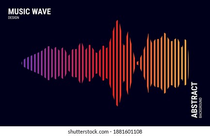 Music abstract background, colored in purple, red, and yellow gradations. Equalizer for music. Vector Illustration