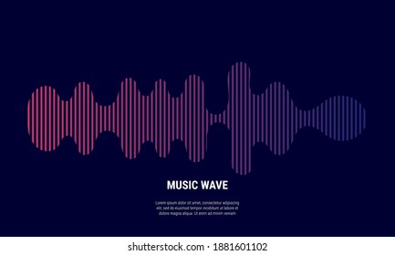 Music abstract background, colored in red, and blue gradations. Equalizer for music. Vector Illustration