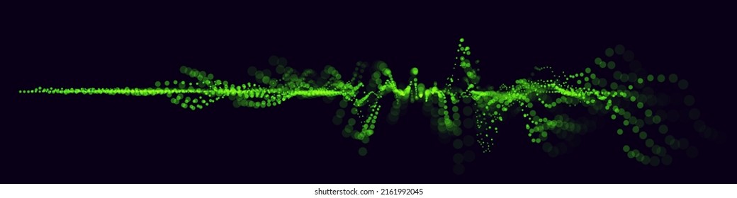 Fondo Del Resumen De La Música. Ecualizador digital. Olas de sonido musicales con partículas de puntos. Ilustración del vector de diseño de sonido.