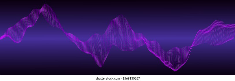 Music abstract background. Equalizer for music. Abstract digital wave of particles.  Vector illustration