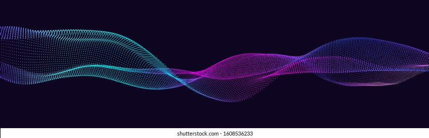 Music abstract background. Equalizer for music. Abstract digital wave of particles. Vector illustration