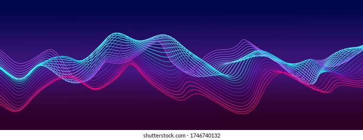 Fondo musical abstracto. Ecualizador para la música. Resumen de la ola digital de partículas. Ilustración del vector
