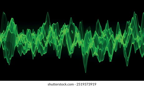 Music abstract background. Equalizer for music. Abstract digital wave of particles. Visualization of sound waves. Technology or science banner. Vector illustration.