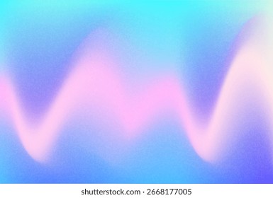 Fundo abstrato da música. Gradação onda de luz no neon gradiente bg. Modelo azul rosa da onda de som. Cartaz dinâmico da tecnologia holográfica. Ilustração de textura de gradiente de vetor