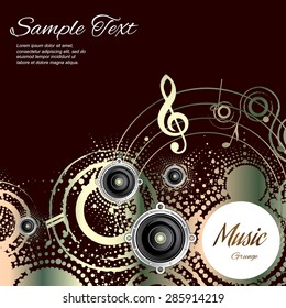Music ,abstract composition on a dark red background with space for text, vector illustration