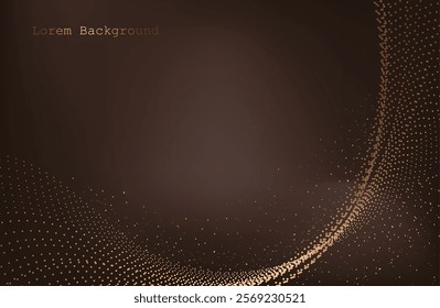 Music abstract dark brown background.point wave. sound wave. Equalizer for music, showing sound waves with music waves, music background equalizer vector concept. Vector illustration EPS10.