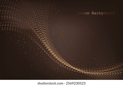 Music abstract dark brown background.point wave. sound wave. Equalizer for music, showing sound waves with music waves, music background equalizer vector concept. Vector illustration EPS10.