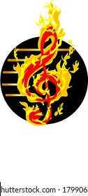 Music Abstract Fire Flaming Vector Background