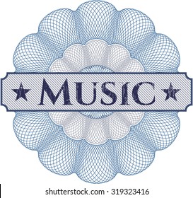 Music abstract linear rosette