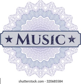 Abstrakte, lineare Rosette für Musik