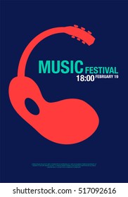 Music abstract modern poster concert, design elements used for poster, background, backdrop, billboard, brochure, handbill, leaflet, invitation card, vector illustration