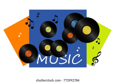 music, abstraction, vinyl, background for design