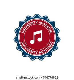 Music Academy, learn, lesson, music, school, band, instrument, piano, guitar, saxophone. Vector logo template