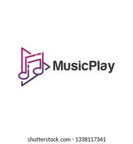 music academy star play logo icon vector template