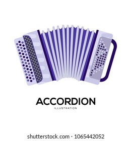 Music accordion vector illustration symbol object. Flat icon style concept design 