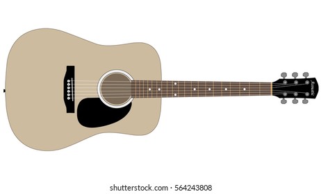 Music Acoustic Guitar Vector Illustration Isolated