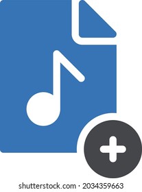 music add vector glyph colour icon