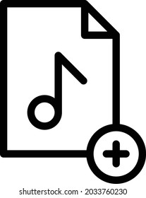 music add vector thin line icon