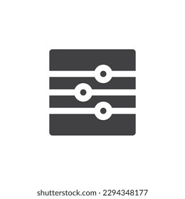 Music adjust vector icon. Audio mixer slider filled flat sign for mobile concept and web design. Equalizer control glyph icon. Symbol, logo illustration. Vector graphics