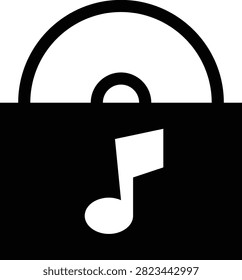 Music Album Solid Icon, Record Vinyl Disc Media Collection