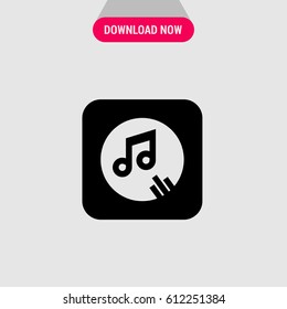 Music Album Vector Icon, The symbol of album with musical note pattern. Simple, modern flat vector illustration for mobile app, website or desktop app 