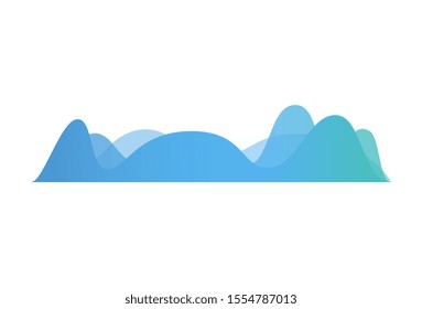 Music amplitude wave or radio frequency and volume curvy graphic icon. Technology digital symbol design element cartoon vector illustration isolated on white background.