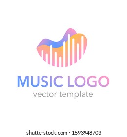Music app, concert, recording studio logo template - audio frequency spectrum (soundwave) in modern bright gradient style - isolated vector modern  icon 