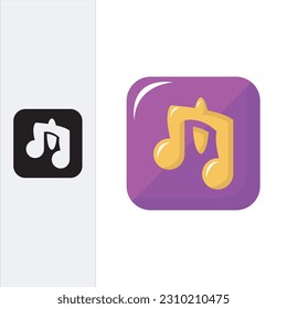 diseño de aplicaciones musicales sencillo y moderno. una silueta sólida y de diseño.