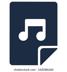 Music app flat vector icon. Audio, musical note. Multimedia recreation. Melody symbol