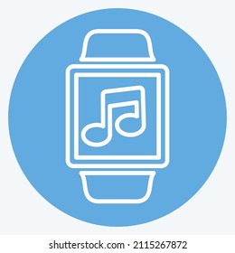 Music App Icon in trendy blue eyes style isolated on soft blue background