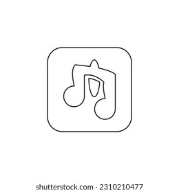 mejor plantilla de diseño de vectores de icono de aplicación de música.  Icono con estilo monolítico,