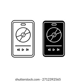 Music App Interface-Symbol - Linie und Glyphe