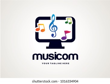 Music App Logo Template Design Vector, Emblem, Design Concept, Creative Symbol