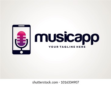 Music App Logo Template Design Vector, Emblem, Design Concept, Creative Symbol