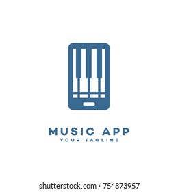 Music app logo template design. Vector illustration.