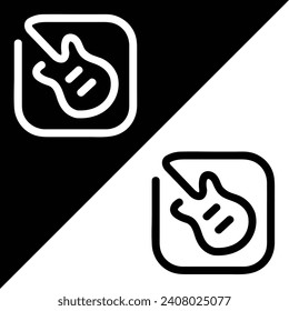 Music App or Music maker app vector icon, Outline style, isolated on Black and White Background.