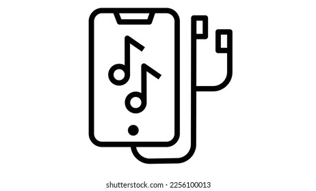 Music app mobile icon. Flat vector graphic.