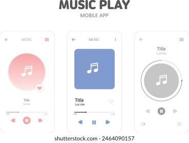 music, app, mobile, app, pastel, cute, layout, application, ui