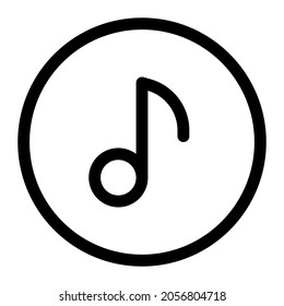 Music application with musical note in a circle