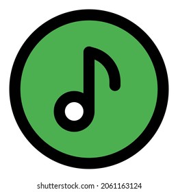 Music application with musical note in a circle